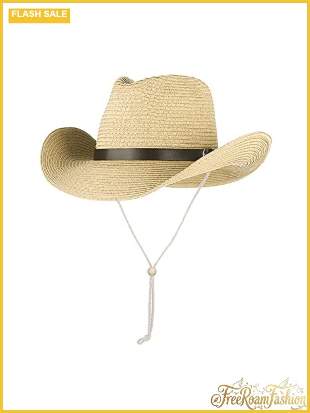 Wide Brim Straw Cowboy Hat Foldable Western Sun Hat